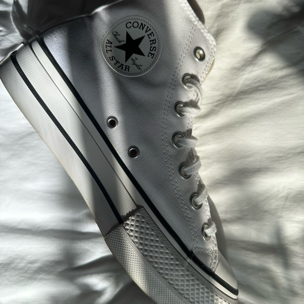 CONVERSE WOMEN’S CHUCK TAYLOR PLATFORM HIGH TOP SNEAKERS IN WHITE